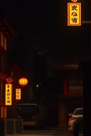 长街暗号剧照：雨夜长街尽头的红色电话亭